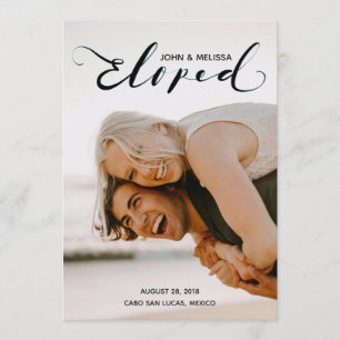 El negro simple Eloped invitación personal de la