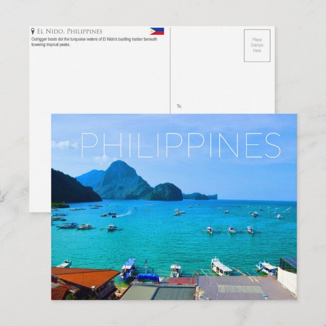 El Nido, Filipinas Postal de viaje (Anverso / Reverso)