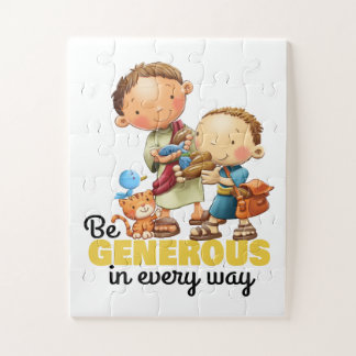 El niño con 5 panes y 2 peces puzzle