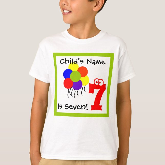 el niño tiene 7 años, 7 años, camiseta (Anverso)