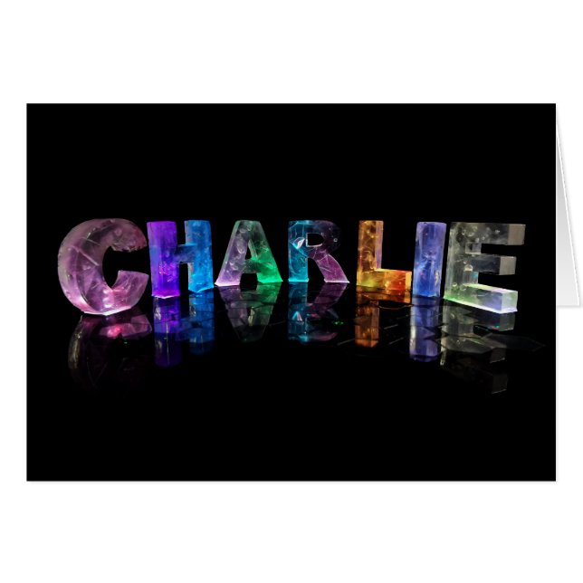 El nombre Charlie en las luces 3D (Anverso (Horizontal))