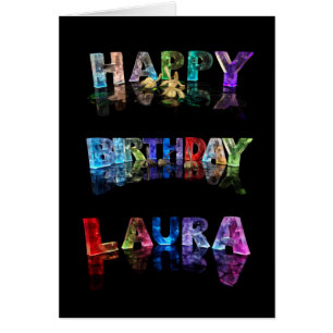 El nombre de Laura en luces 3D (Fotografía)