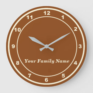 El nombre de su familia en reloj de pared redondo 