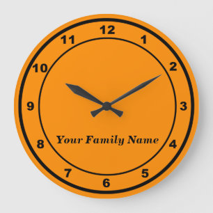 El nombre de su familia en reloj de pared redondo
