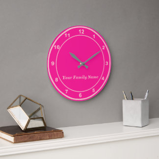 El nombre de su familia en reloj de pared redondo