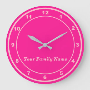 El nombre de su familia en reloj de pared redondo