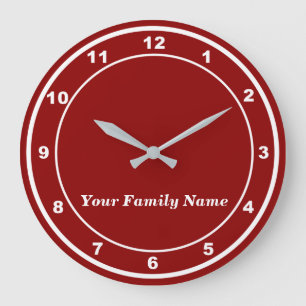 El nombre de su familia en reloj de pared redondo