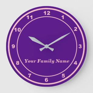 El nombre de su familia en reloj de pared redondo