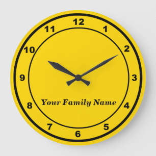 El nombre de su familia en reloj de pared redondo