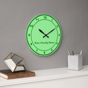 El nombre de su familia en reloj de pared redondo 