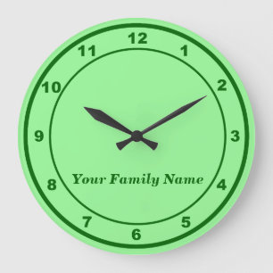 El nombre de su familia en reloj de pared redondo