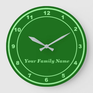 El nombre de su familia en reloj de pared redondo 