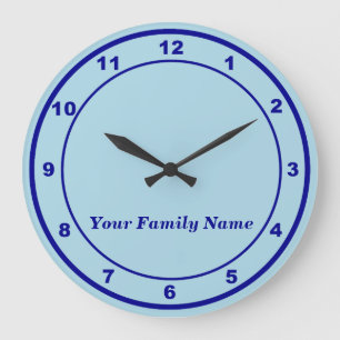 El nombre de su familia en reloj de pared redondo 