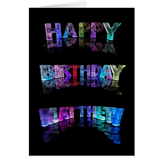 El nombre Matthew en las luces 3D (Fotografía) (Frente)