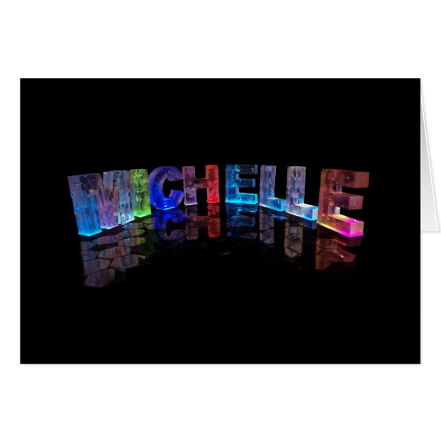 El nombre Michelle en luces 3D (fotografía) (Anverso (Horizontal))