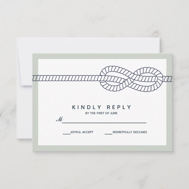 El nudo azul | RSVP de boda (Anverso)