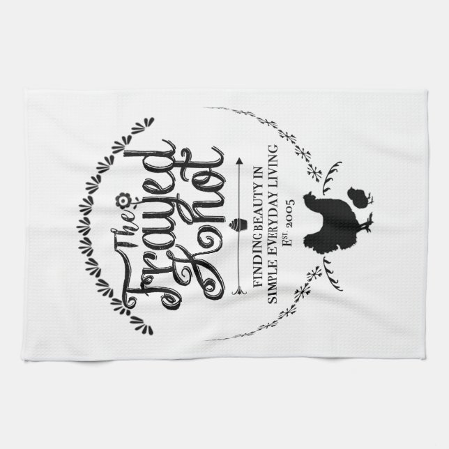 El nudo desgastado - toalla de cocina del escudo (Horizontal)