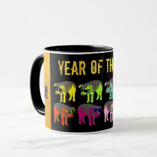 El nuevo año del cerdo en la taza del combinado d