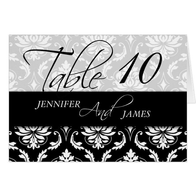 El número blanco negro de la tabla de la boda (Anverso (Horizontal))
