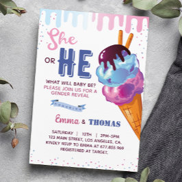 Él O Ella Crema De Hielo Género Revelan Invitación