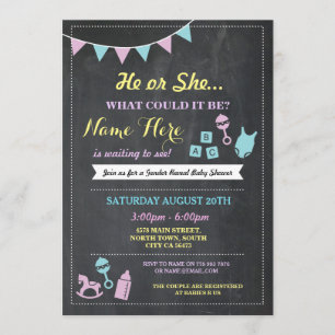 Él o ella género revela la invitación de Baby