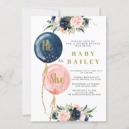 El o ella globa género revelan la invitación