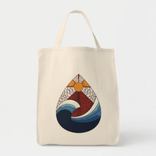 El océano en la bolsa de la boca de gota