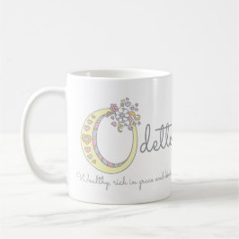El Odette letra nombre decorativo de O con la taza