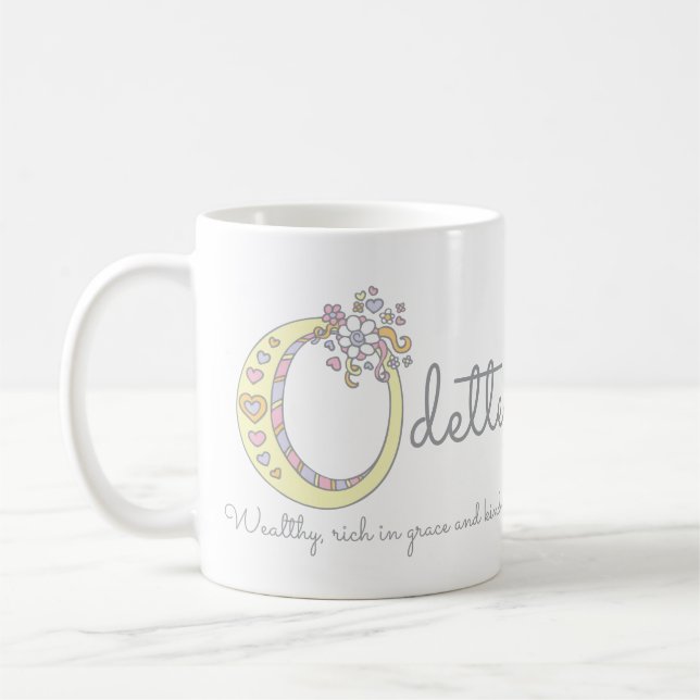 El Odette letra nombre decorativo de O con la taza (Izquierda)