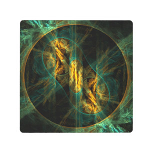 El ojo de la jungla Resumen arte mural Metalizado