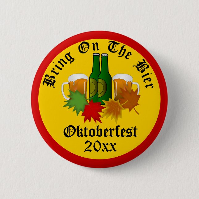 El Oktoberfest anual toca el botón Bier (Anverso)