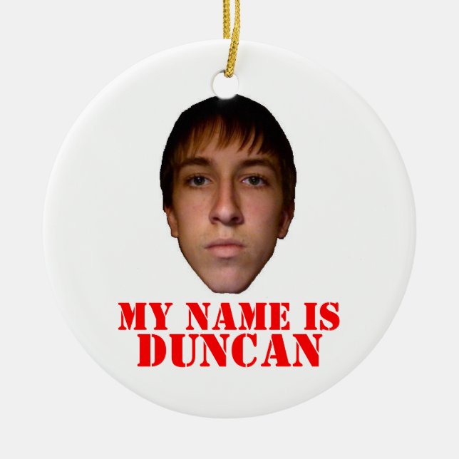 El ornamento 2010 de Navidad, mi nombre es Duncan (Frente)