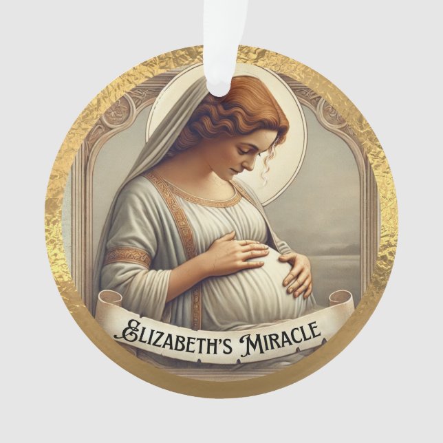 El ornamento acrílico milagroso de Elizabeth (Anverso)