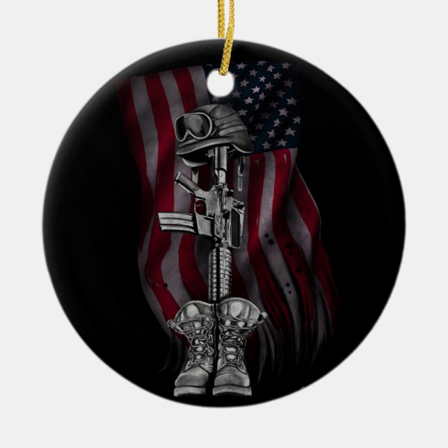 El ornamento caido del navidad del soldado (Frente)