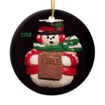 EL ORNAMENTO COLECTIBLE DE LA BIBLIA SNOWMAN 2018