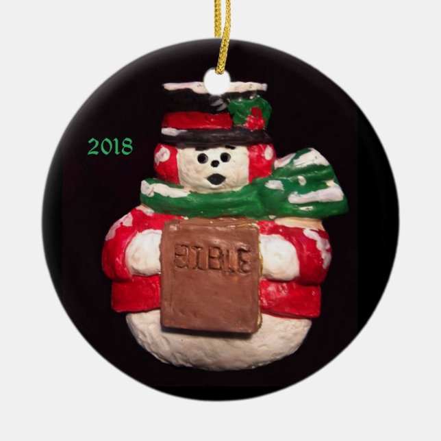 EL ORNAMENTO COLECTIBLE DE LA BIBLIA SNOWMAN 2018 (Frente)