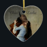 El ornamento de bodas personalizadas Kiss/Il Bacio<br><div class="desc">"El beso" ("Il Bacio") de Francesco Hayez,  1859. Vea mi tienda (Otros > Arte) para más artículos con buenas impresiones de arte,  hechos de imágenes digitales de dominio público.</div>