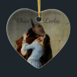 El ornamento de bodas personalizadas Kiss/Il Bacio<br><div class="desc">"El beso" ("Il Bacio") de Francesco Hayez,  1859. Vea mi tienda (Otros > Arte) para más artículos con buenas impresiones de arte,  hechos de imágenes digitales de dominio público.</div>