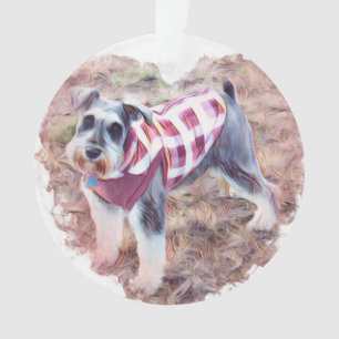 El ornamento de Hallie, mini Schauzer