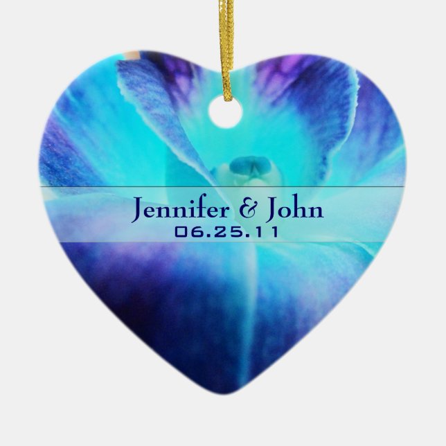 El ornamento de la boda de la orquídea azul (Frente)