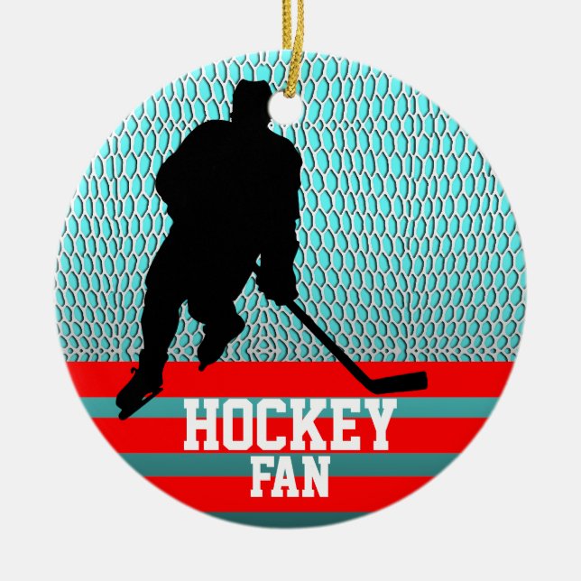 El ornamento de la fan de hockey añade la foto (Frente)