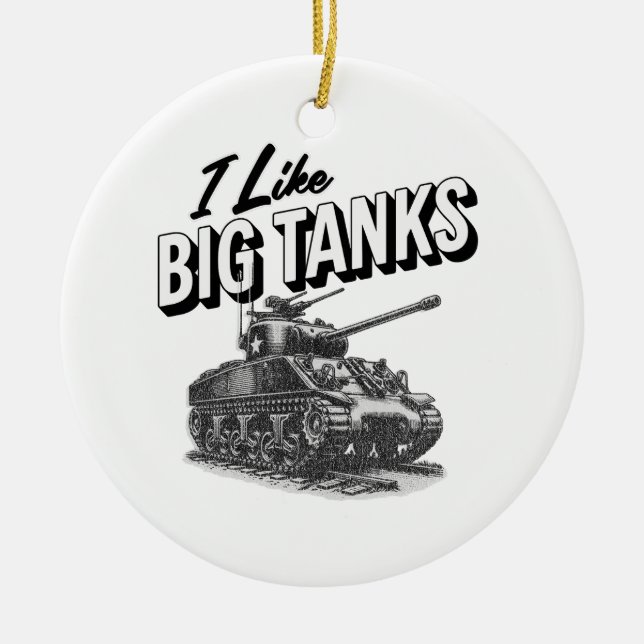 El ornamento de Navidad del tanque militar puede s (Frente)