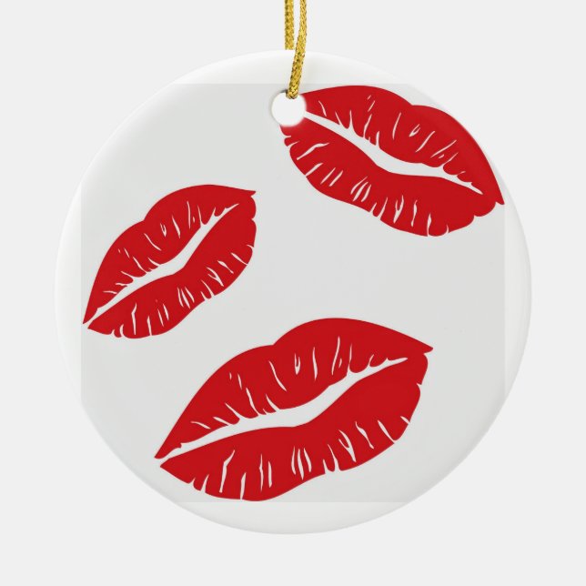 EL ORNAMENTO DE NAVIDAD "KISSES GALORE" (Frente)