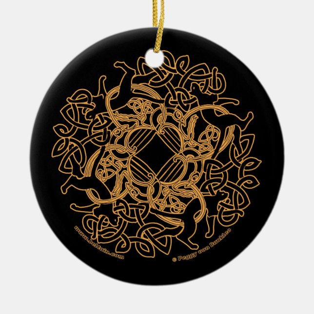 El ornamento del Celtic de los gatos de Samhain (Frente)