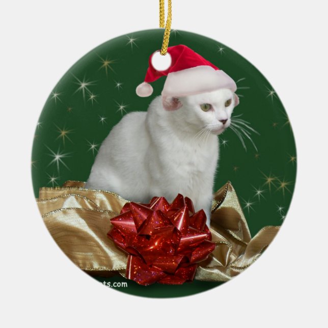 El ornamento del día de fiesta del gato de (Frente)