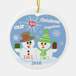 El ornamento del primer par del navidad del