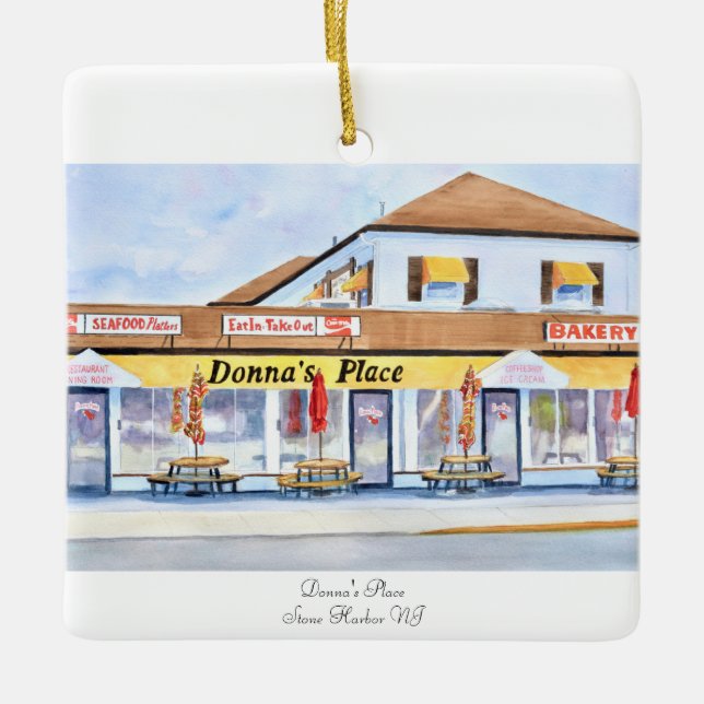 El ornamento navideño de la cerámica Donna's Place (Anverso)