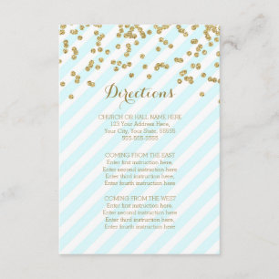 El oro azul raya tarjetas de la dirección de la