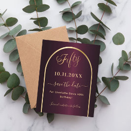 El oro de Borgoña 50 cumpleaños salva la tarjeta d