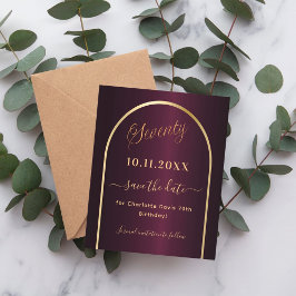 El oro de Borgoña 70 cumpleaños salva la tarjeta d